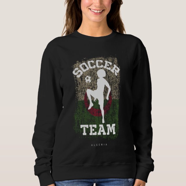 Sweatshirt Football Algérie Drapeau Football Femme Football F (Devant)