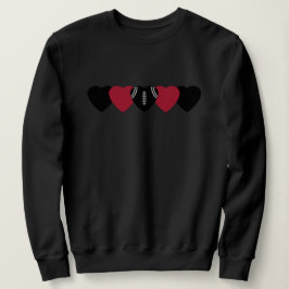 Sweatshirt Football Cœur Noir et Rouge