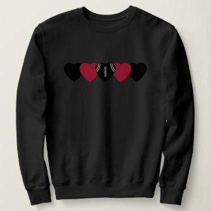 Sweatshirt Football Cœur Noir et Rouge