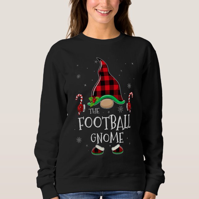 Sweatshirt Football Gnome Buffalo Plaid Matching Family Chris (Devant)