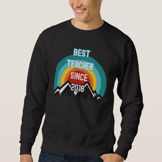 Sweatshirt For Teacher Best Teacher Since 2018 (Devant)