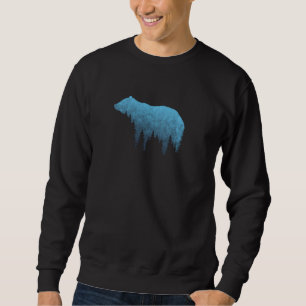 Sweatshirt Forêt Avec Arbres Silhouette Wild Grizzly Brown Be