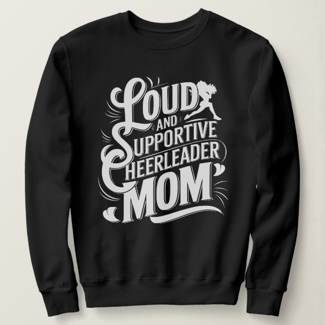 Sweatshirt Fort et soutien Cheer Maman Baseball, Football (Design devant)