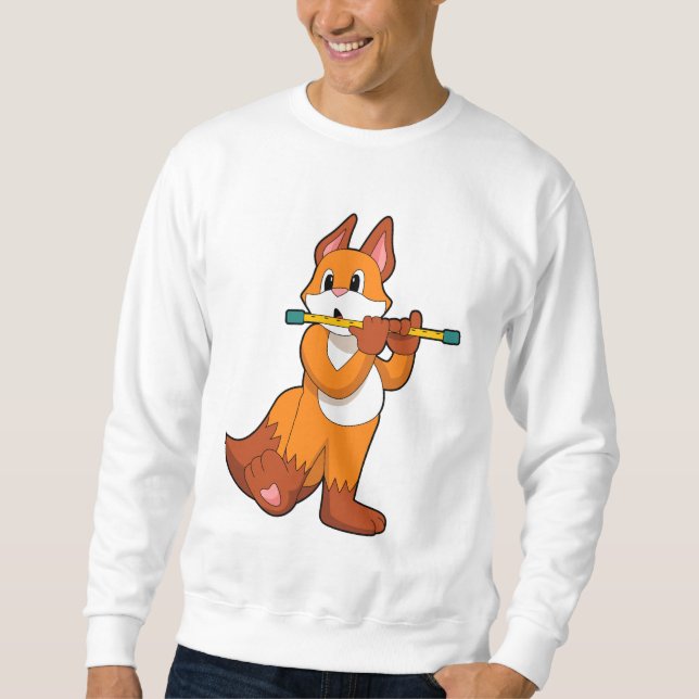 Sweatshirt Fox à la musique avec Flute.PNG (Devant)