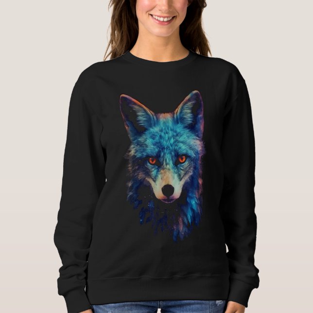 Sweatshirt Fox Blue  Animal  Fox (Devant)