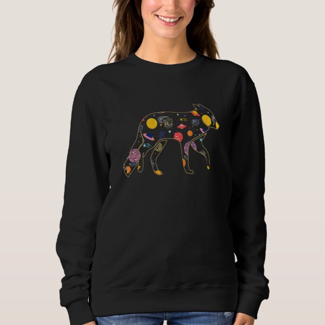 Sweatshirt Fox  Celestial Animals Space Aesthetic Solar Plane (Devant)