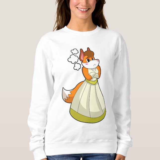 Sweatshirt Fox comme mariée avec une robe de mariée.PNG (Devant)