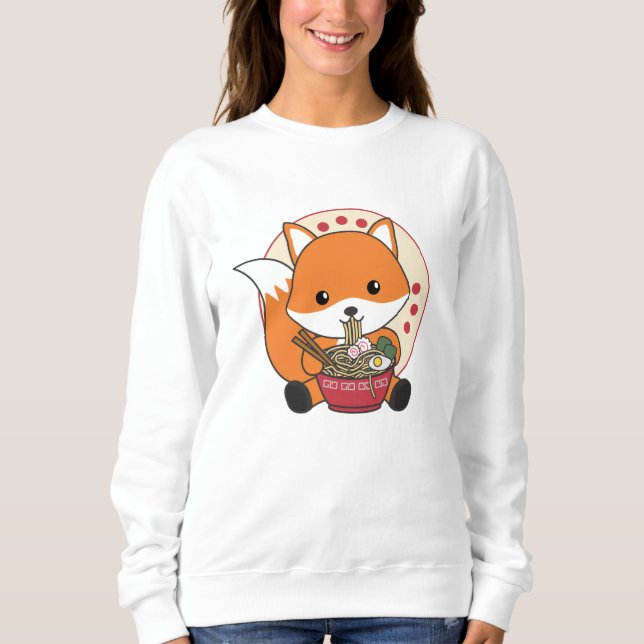 Sweatshirt Fox Propulsé Par Ramen Cute Kawaii Foxes (Devant)