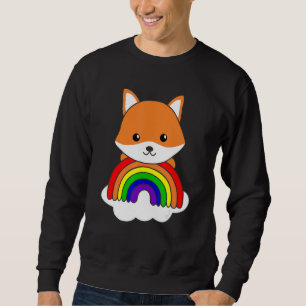 Sweatshirt Fox Rainbow Cute Animaux Colorful Cute Foxes