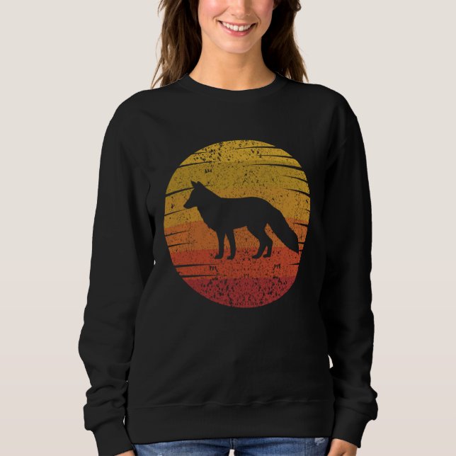 Sweatshirt Fox Retro Sunset Fox Wild Animal (Devant)
