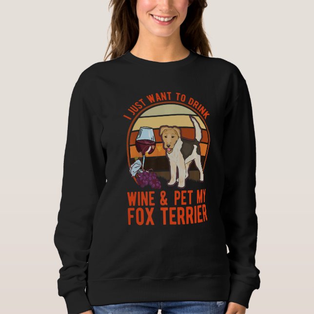 Sweatshirt Fox Terrier And Wine Wire Fox Terrier (Devant)