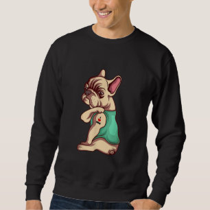 Sweatshirt français bulldog i love maman tatouage amant cadea