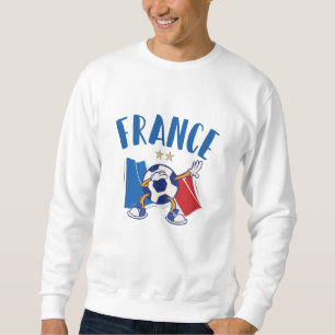 Sweatshirt France Dabbing Soccer Ball Drapeau 2 étoiles