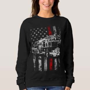 Sweatshirt Frapeau américain pompier léger ligne rouge pompie