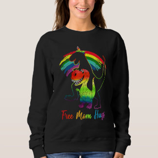 Sweatshirt Free Mom Hugs Dinosaur Mamasaurus Rainbow Flag Lgb