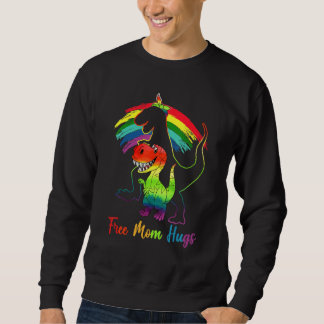 Sweatshirt Free Mom Hugs Dinosaur Mamasaurus Rainbow Flag Lgb