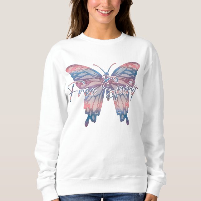 Sweatshirt Free Spirit Mandala Butterfly Design (Devant)