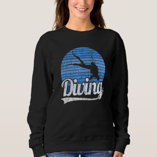 Sweatshirt Freedive Retro Plongée Scuba Diver Vinta