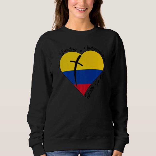 Sweatshirt Freedom Independence Faith In God  Christian Colom (Devant)
