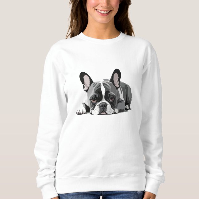 Sweatshirt French Bulldog Adorable mignon animal dormant Déte (Devant)