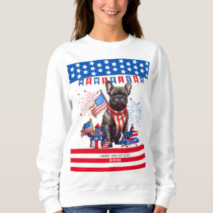 Sweatshirt French Bulldog Happy 4 juillet Amérique patriotiqu
