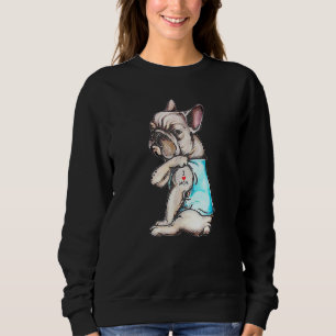 Sweatshirt French Bulldog Tattoo I Love Mom Chien Fête des mè