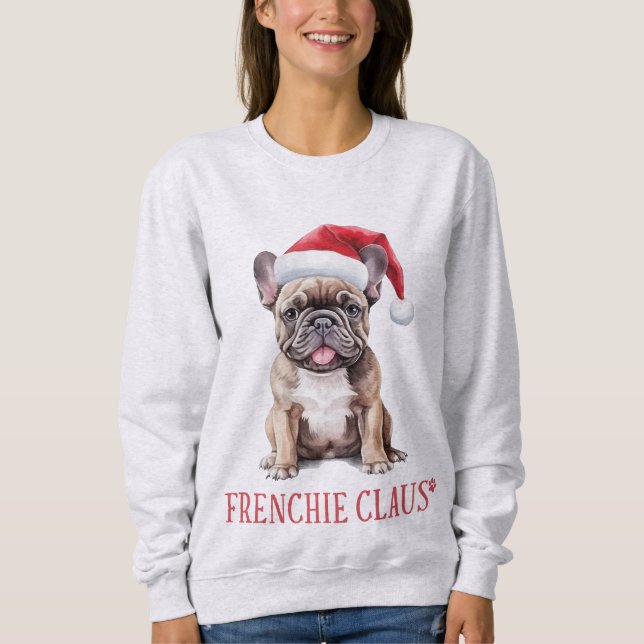 Sweatshirt Frenchie Claus Cute French Bulldog Noël (Devant)