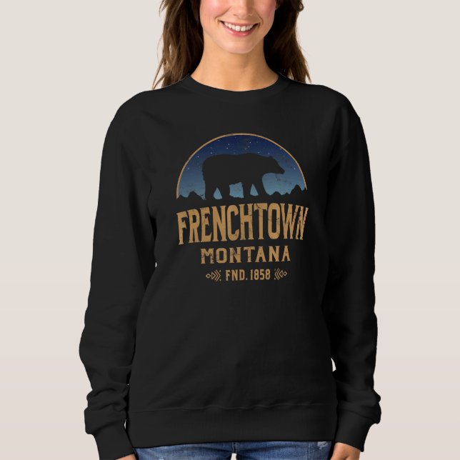 Sweatshirt Frenchtown Montana MT Big Sky Country Bear & Mount (Devant)