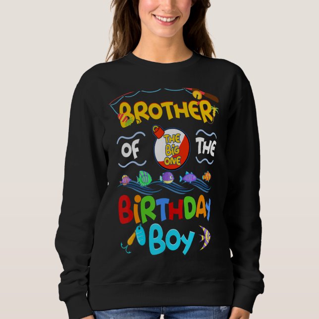 Sweatshirt Frère De L'Anniversaire Pour Garçon Cute Poisson C (Devant)