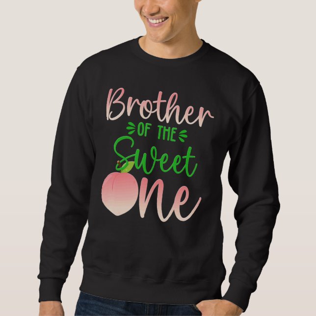 Sweatshirt Frère De L'Anniversaire Un Pêche 1Er Fruit D'Été (Devant)