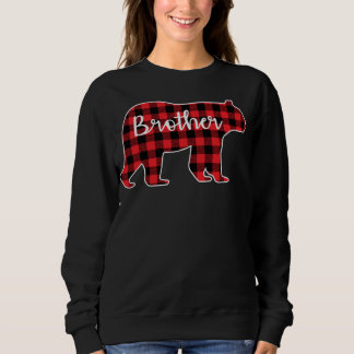 Sweatshirt Frère Ours Rouge Plaid Design Famille Correspondan