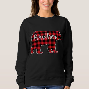 Sweatshirt Frère Ours Rouge Plaid Famille Correspondance Noël