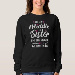 Sweatshirt Frères et sœurs, je suis la sœur du milieu, je sui