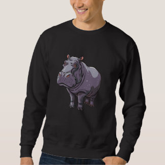 Sweatshirt Friendly Hippopotamus Cartoon Hippo