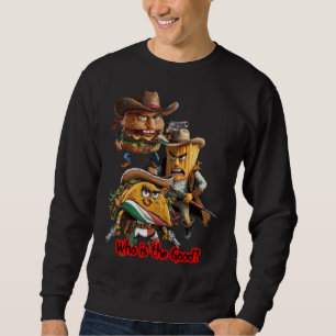 Sweatshirt Frites, Taco et Burger, style Cowboy sur un