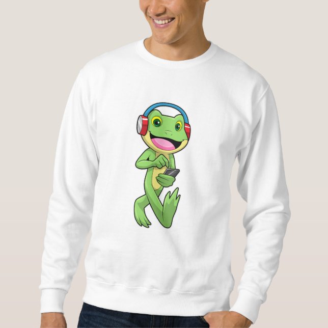 Sweatshirt Frog à la musique avec casque (Devant)