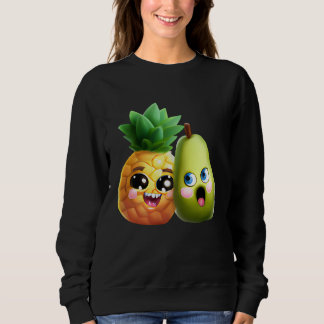 Sweatshirt Fruity Love  Pear and Pineapple in Love