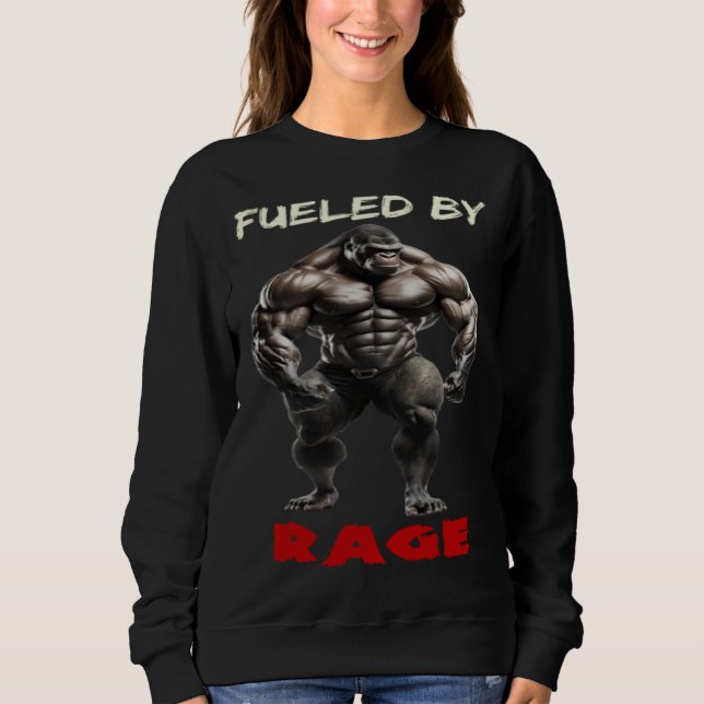 Sweatshirt Fueled By Rage Gorilla Weightlifting Bodybuilding  (Devant)