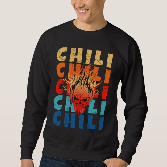 Sweatshirt Fumer un chili chaud (Devant)