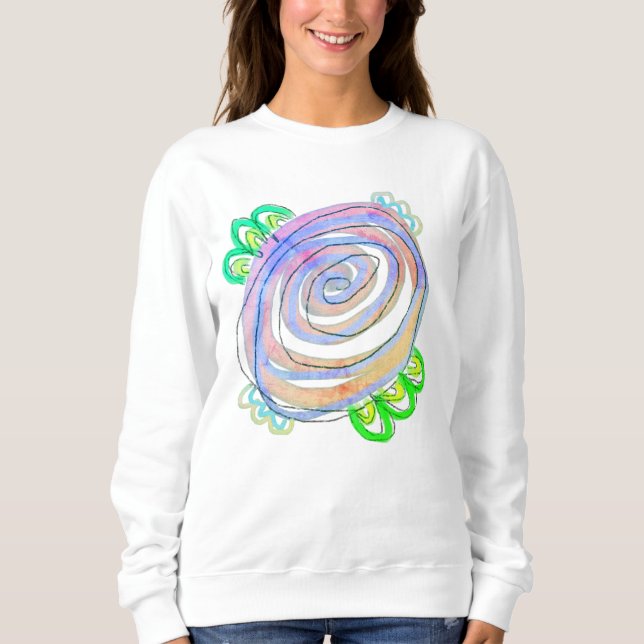 Sweatshirt Funky Abstrait Rose Wearable Art (Devant)