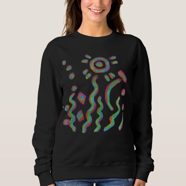 Sweatshirt Funky Abstrait Wearable Art (Devant)