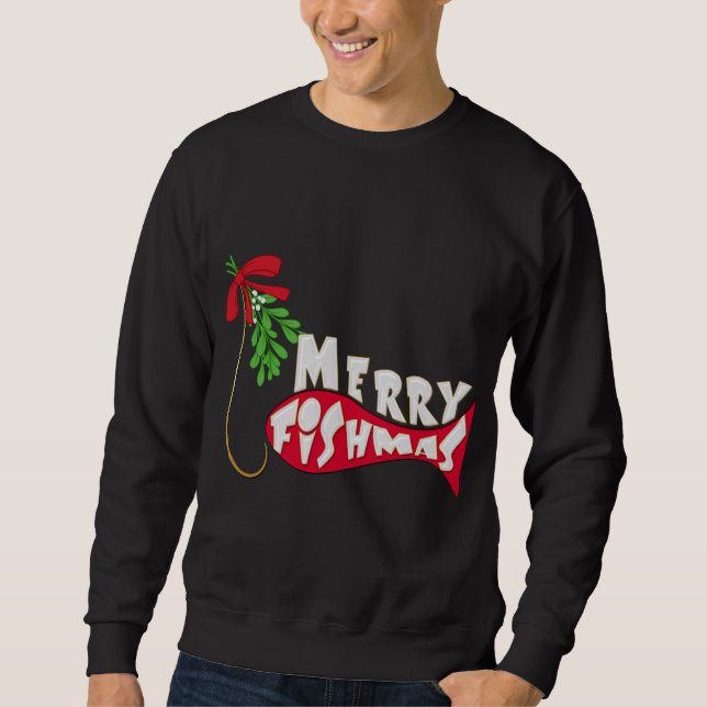 Sweatshirt Funky Christmas Fishing - Joyeux Fishmas (Devant)
