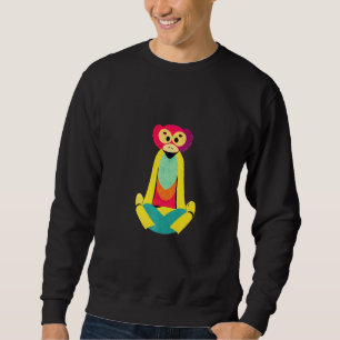 Sweatshirt Funky Munky Singe Assis Design Premium