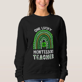 Sweatshirt Funky One Lucky Montessori Enseignant Rainbow St P