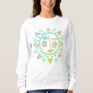 Sweatshirt Funky Sun Face Abstrait Wearable Art