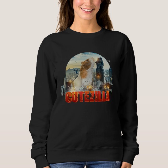 Sweatshirt Funny and cute guinea pig is wild at Christmas  1 (Devant)