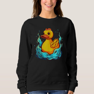 Sweatshirt Funny Bath rubber Duck Girl with Water
