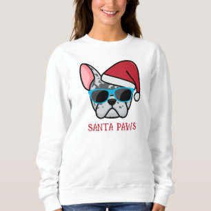 Sweatshirt Funny Blue Merle Frenchie Père Noël Paws Noël