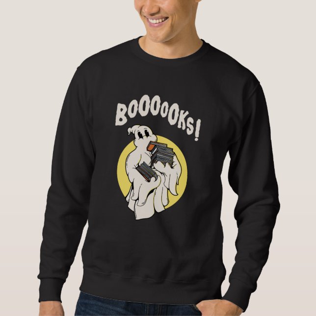 Sweatshirt Funny Bookworm Ghost Costume d'Halloween Livres (Devant)