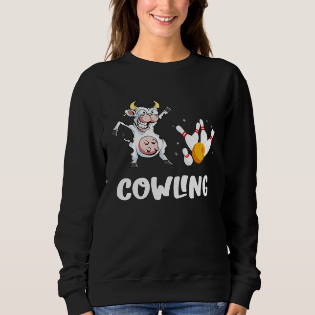 Sweatshirt Funny Bowling Bowling Cow Strike Bowler Bowling Pi (Devant)